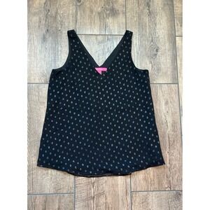 Lilly Pulitzer Florin Tank Top‎ Onyx Moroccan Metallic Clip Back Women's Size XS